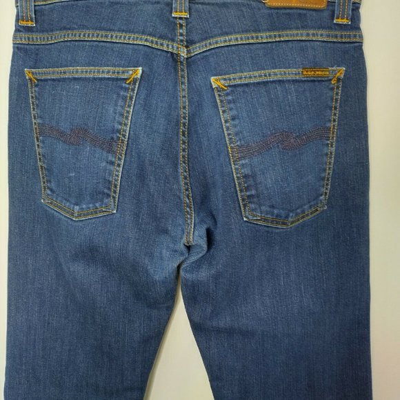 Nudie Jeans Men's Size 34X34 (32X31) Straight Leg Button Fly Blue - Picture 8 of 8